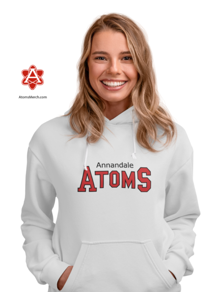 AtomsMerch Atoms Logo - Heavy Gildan Hoodie on Model