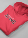 AtomsMerch Atoms Logo - Heavy Gildan Hoodie on Model RED 01