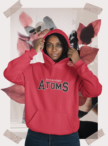 AtomsMerch Atoms Logo - Heavy Gildan Hoodie on Model RED